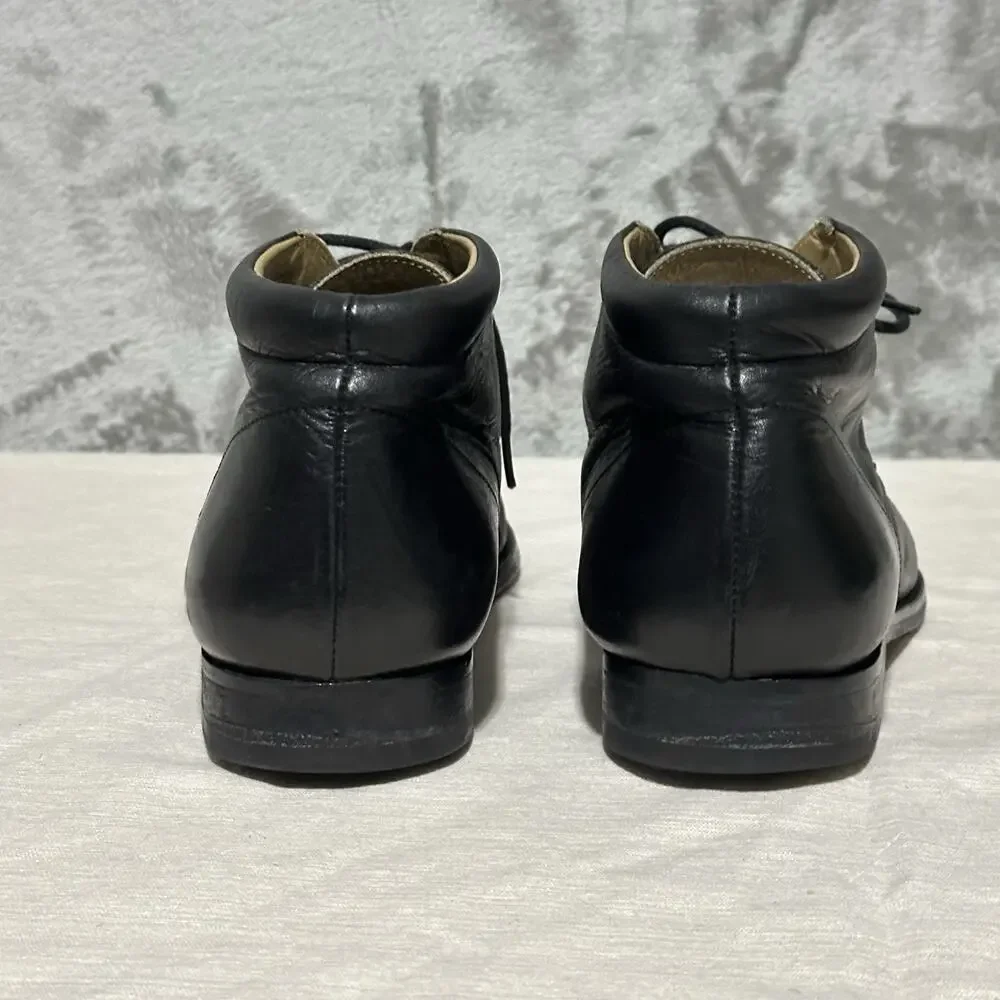 Vintage Laurent Effel Chukka Boots Mens Sz 42 Black Italian Leather Quiet Luxury